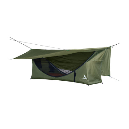 Haven Tent Original Lay-Flat Hammock Tent (Forest Green) – Comfortable Waterproof Camping Hammock with Mosquito Net – Includes Insulated Sleeping Pad & Rainfly