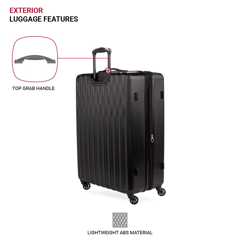 SwissGear 8018 Expandable Luggage, Hard Shell Large Luggage with Spinner Wheels
