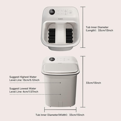 beici 13-inch Foot Spa with Fully Automatic Electric Massage Dual-Action System, Integrating Electric Massage Rollers and Shiatsu Functionality, Featuring a Timer and Water Temperature Control