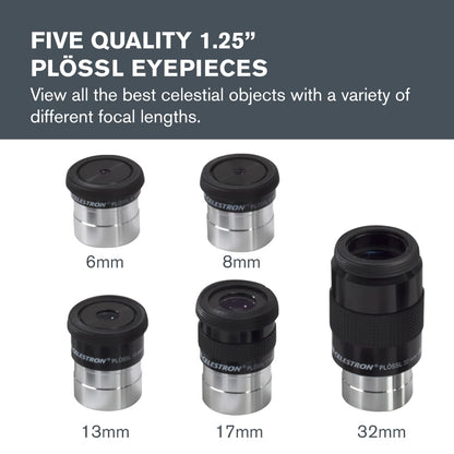 Celestron Accessory Kit with Five 1.25" Plossl Eyepieces, 2x Barlow and Filter Set