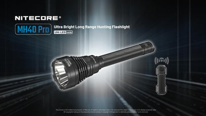 EdisonBright Nitecore MH40 Pro 3500 Lumen Long Throw ong Run-time Flashlight with USB-C Rechargeable Battery, Wireless Pressure Switch with EBR Charging Cable