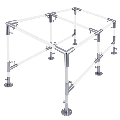 Frienda 6-Leg Lean-to Canopy Fittings for 1-3/8" Pipes, 18 Pcs Lean to Carport Frame Connectors Kit DIY Project for Slant Roof Carport, Shed, Gazebo, Greenhouse, Shelter Deck, Pipes Not Included