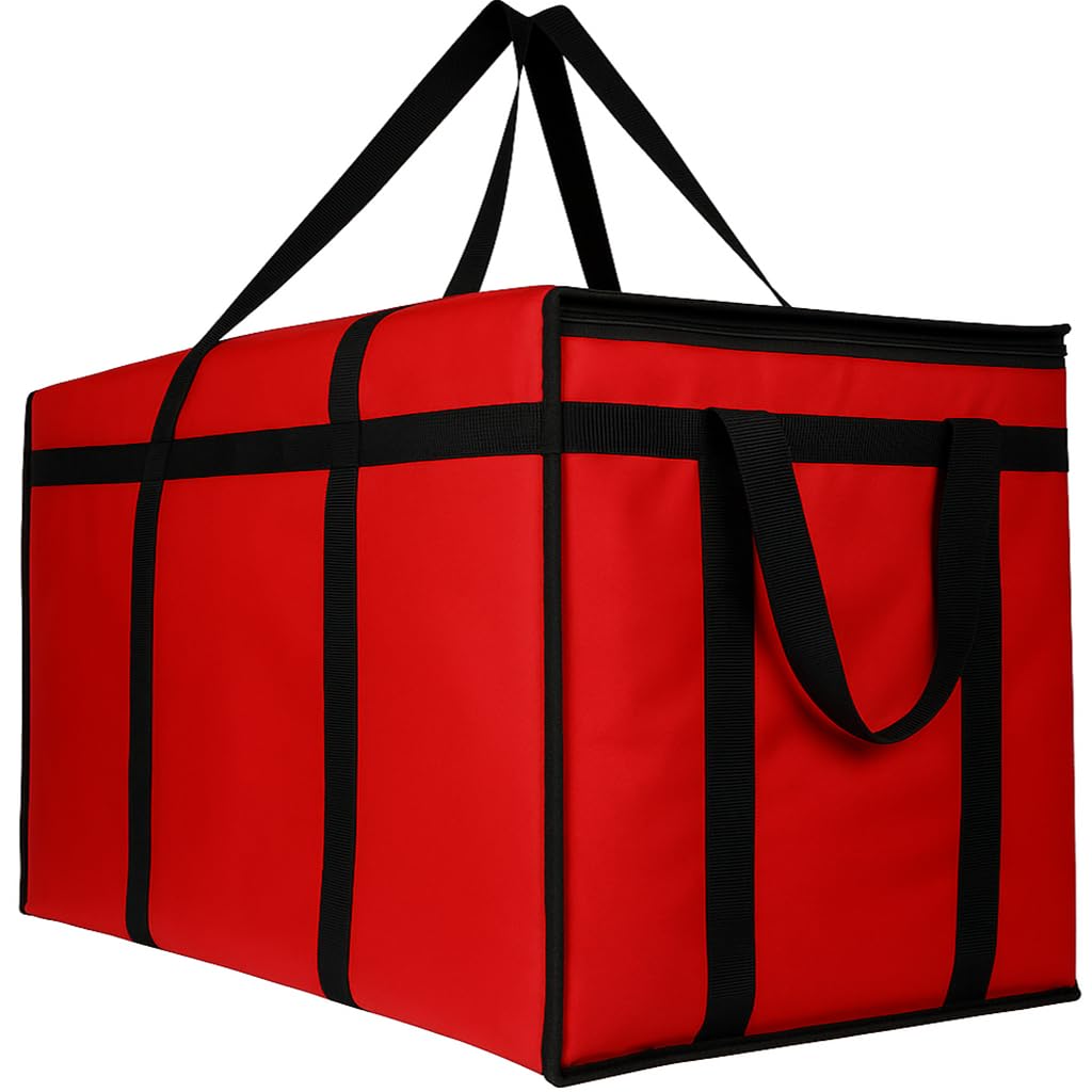 musbus 5 PACK RED extra large XXXL Insulated Food Delivery Bag Cooler Bags Keep Food Warm Catering Therma for doordash Catering Cooler Bags Keep Food Warm Catering Therma Catering Shopper hot XXXL