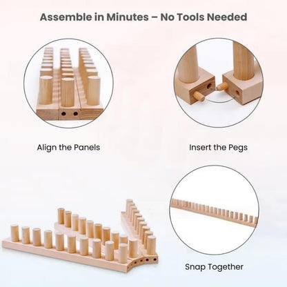 Anpyxun 20-48 Inch Adjustable Chunky Blanket Loom, Multi-Size Beginner-Friendly Wooden Knitting Kit for Blankets, Snag-Free Frame for Large DIY Yarn Projects