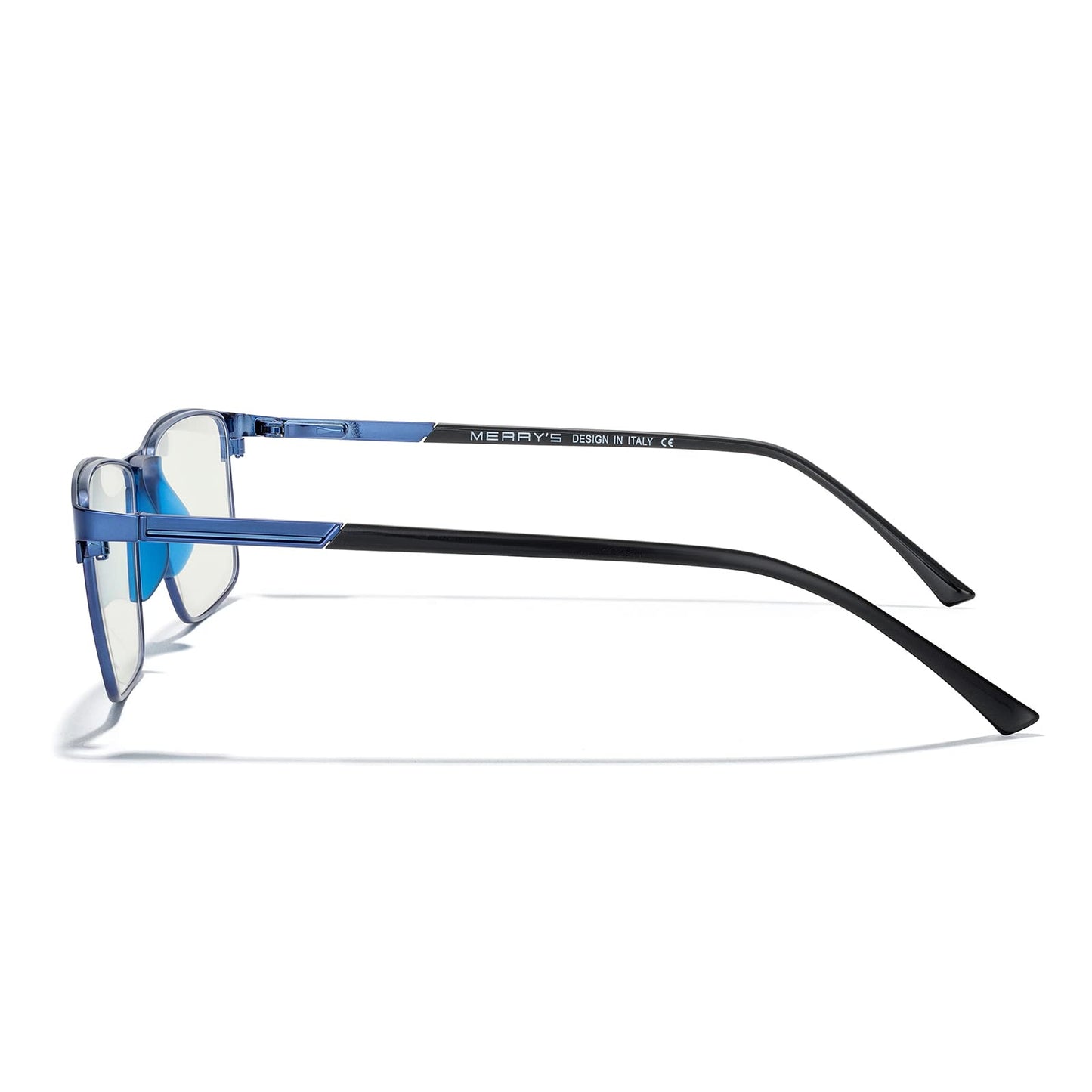 MERRY'S Fashion Blue Light Blocking Glasses - Reading Glasses Metal Frame Spring Hinge Readers for Men Eyeglasses (Blue-52MM, 2.50)