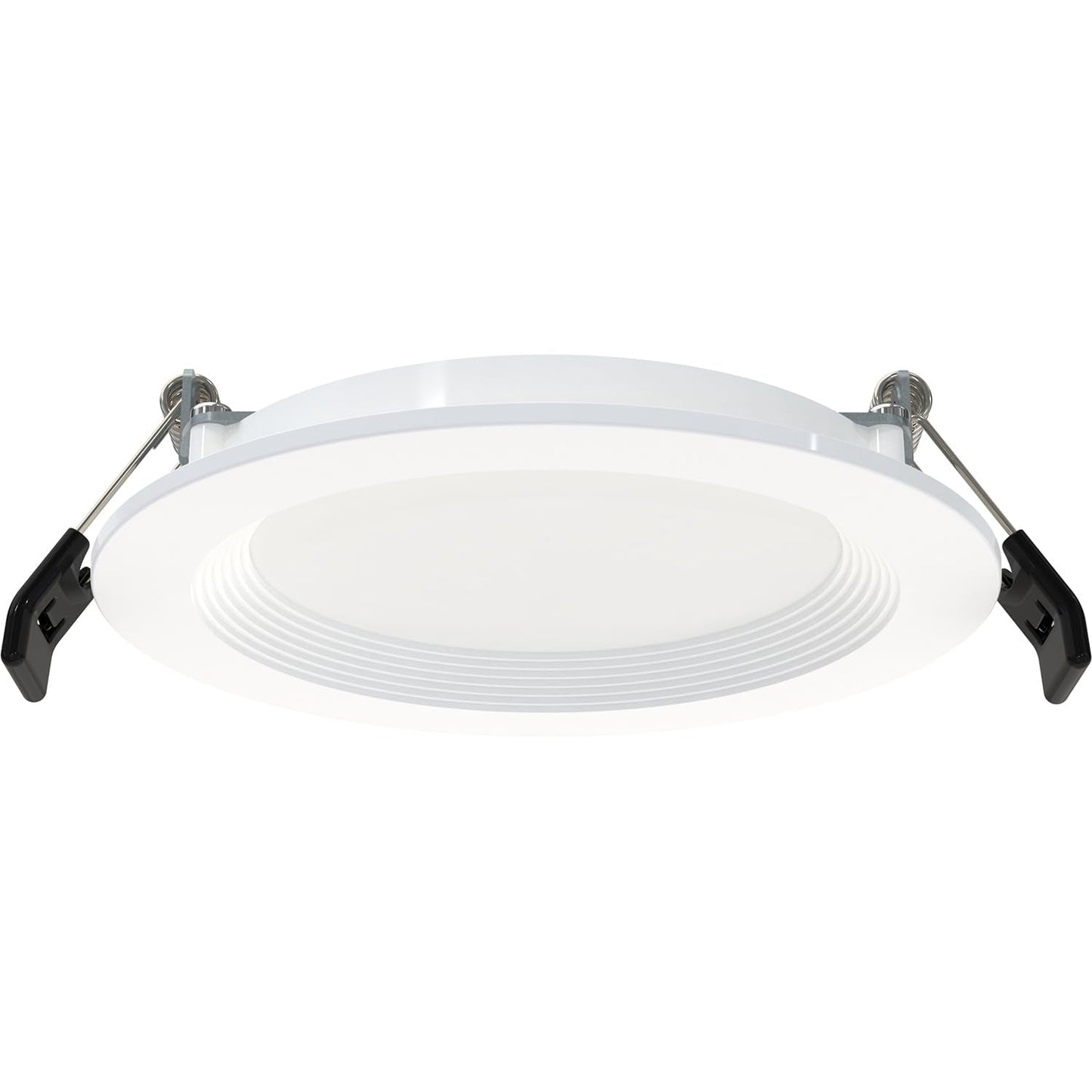 RAB Lighting WFRL-Field-Adjustable Edge-Lit LED Downlight-Canless Wafer Design-Black/White Trim-5CCT Selectable 2700K-5000K-90 CRI-Wet Rated/Dimmable for Modern Ceilings (WFR34-4B/BP - 12 Pack)