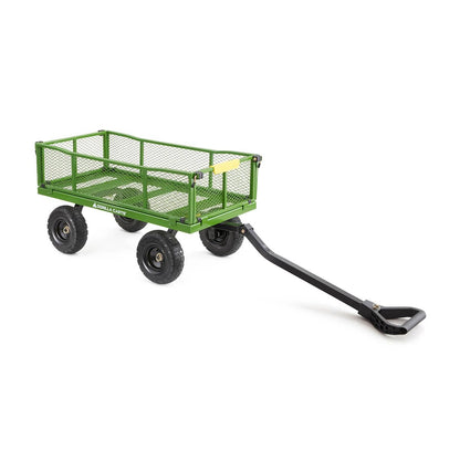Gorilla Carts Steel Utility Garden Cart with No-Flat Tires, 4 Cubic Feet, 800-Pound Capacity, Green, Amazon Exclusive