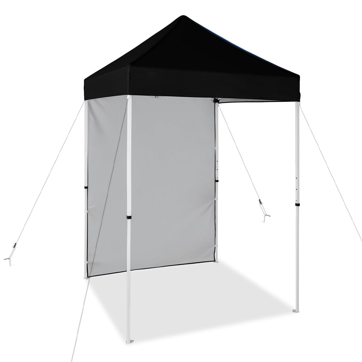 EAGLE PEAK Pop up Canopy 5x5, Outdoor Portable Canopy Tent with One Removable Sunwall, Carry Bag Included, Black