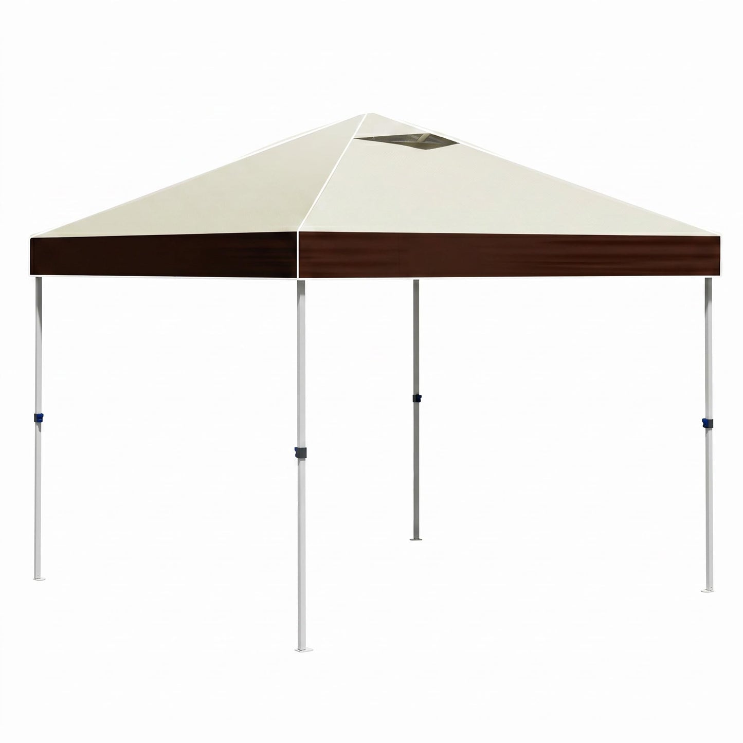 COBIZI 10x10 Pop up Gazebo, Setup Canopy Tent with Vented Roof Design Carpa Outdoor Gazebos for Backyard Camping Deck Beach(Khaki)