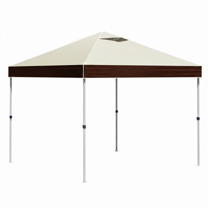 COBIZI 10x10 Pop up Gazebo, Setup Canopy Tent with Vented Roof Design Carpa Outdoor Gazebos for Backyard Camping Deck Beach(Khaki)
