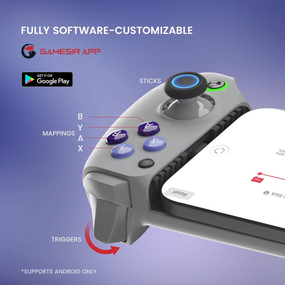 GameSir G8 Galileo Type-C Mobile Gaming Controller for Android & iPhone 15 Series (USB-C), Plug and Play Gamepad with Hall Effect Joysticks/Hall Trigger, 3.5mm Audio Jack