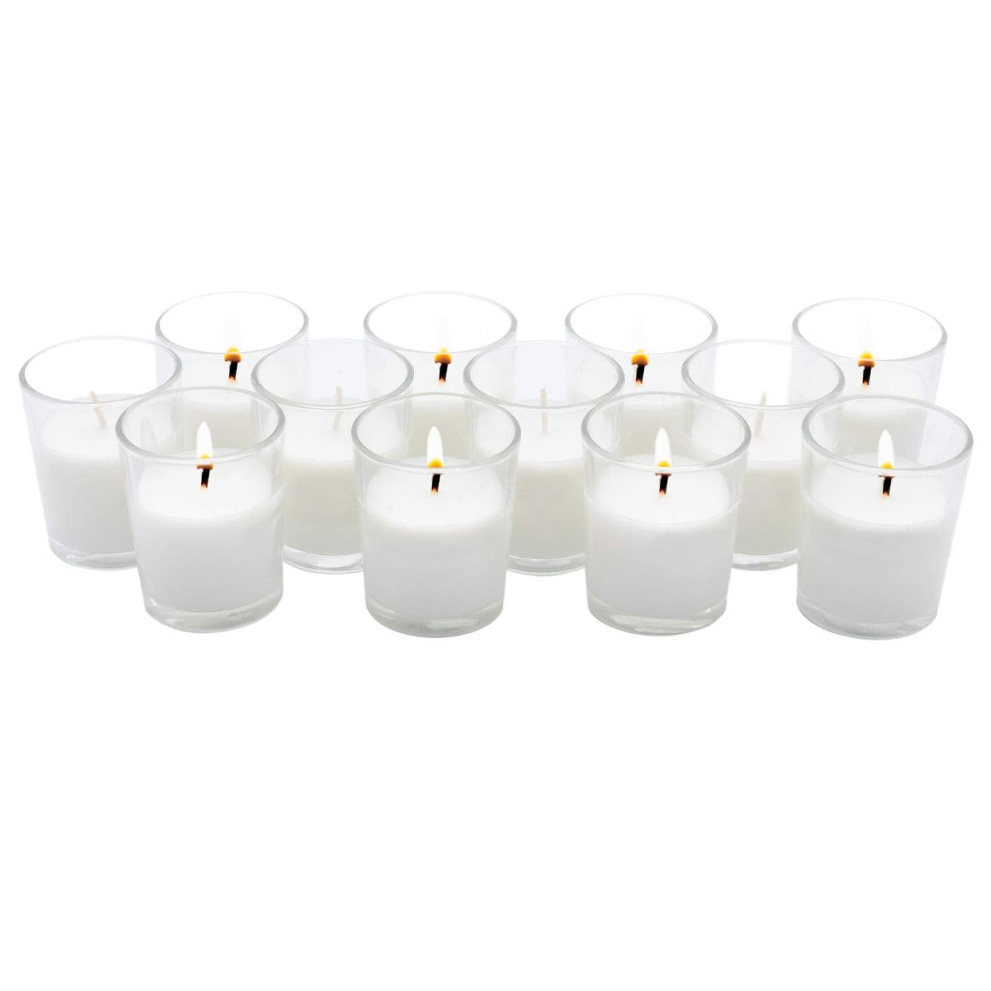 Royal Imports Unscented Clear Glass Votive Candles, Long 12 Hour Burn Time, for Home, Spa, Wedding, Birthday, Holiday, Restaurant, Party, Birthday, 12 Pack