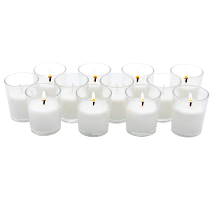 Royal Imports Unscented Clear Glass Votive Candles, Long 12 Hour Burn Time, for Home, Spa, Wedding, Birthday, Holiday, Restaurant, Party, Birthday, 12 Pack