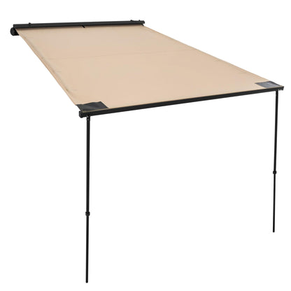 KUIPERAUTO Vehicle Awning Car 6.6'x9.8' Pull-Out Roof Rack Side, Sunshade UV50+ Waterproof PU5000mm Aluminum Shell for Camping, Height Adjustable Shadow Shelter Fit for SUV Trucks, Beige