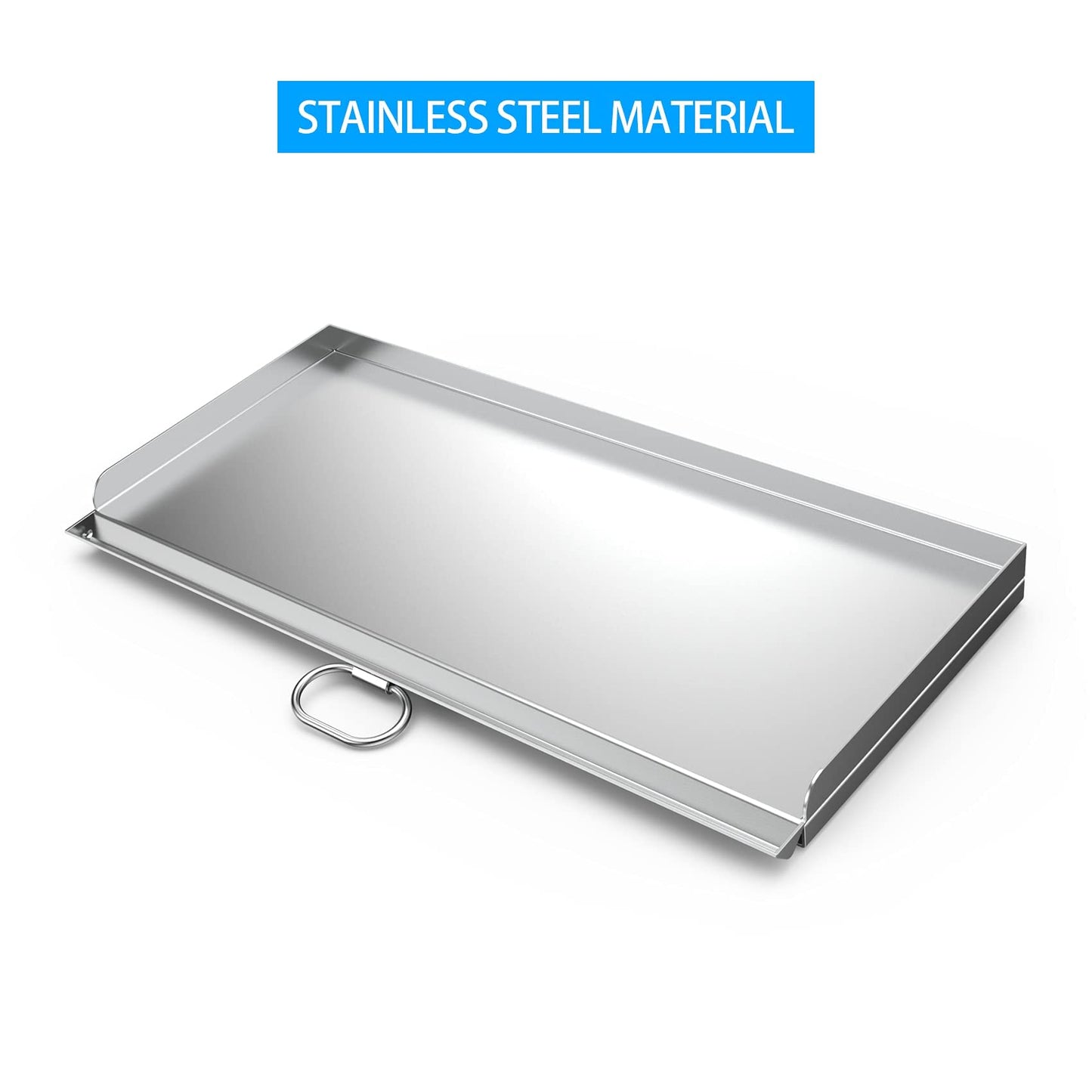 Stanbroil Cast Stainless Steel Replacement Cooking Griddle with Handle for Camp Chef SG60, Fits Camp Chef 14” 2 Burner Stove Cooking System and Other Similar Grills
