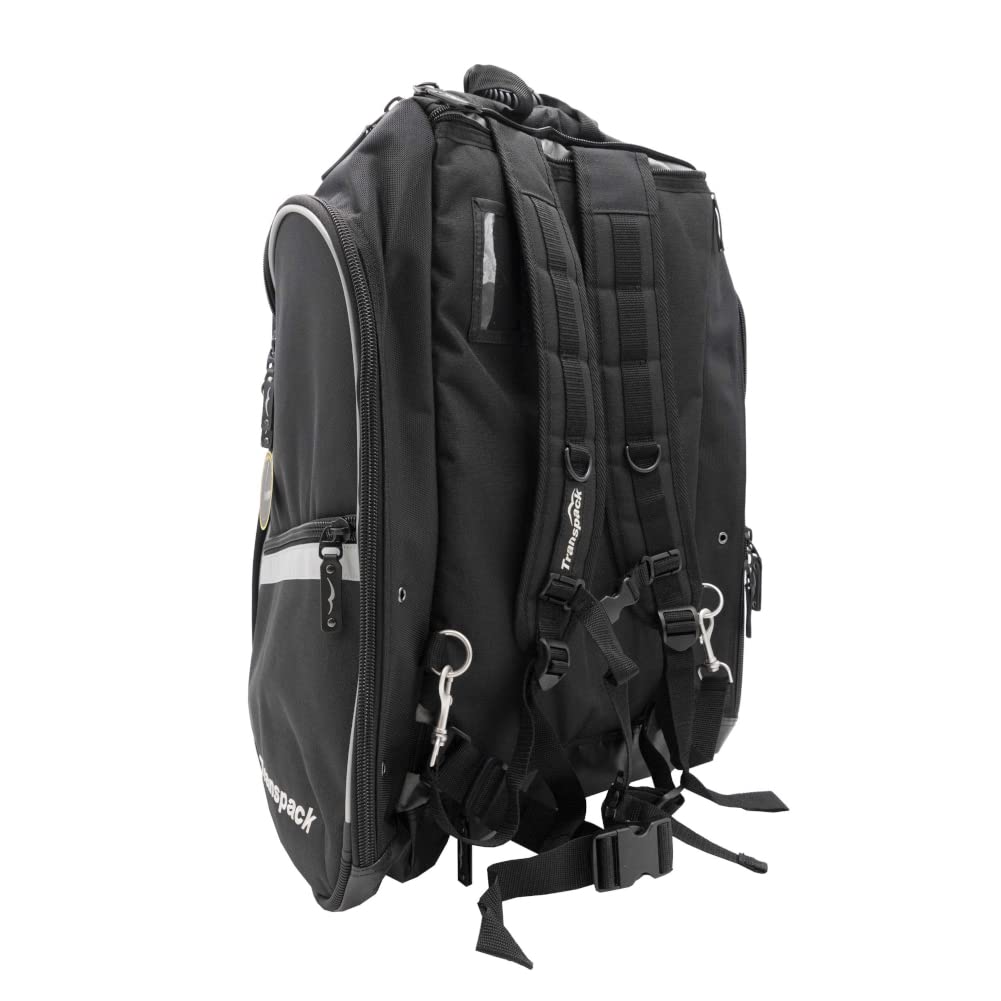 TRANSPACK COMPETITION PRO Unisex Water-Resistant 80 L Ski/Snowboard Boot Helmet Goggles & Gear Backpack Bag, Black w/Silver Electric