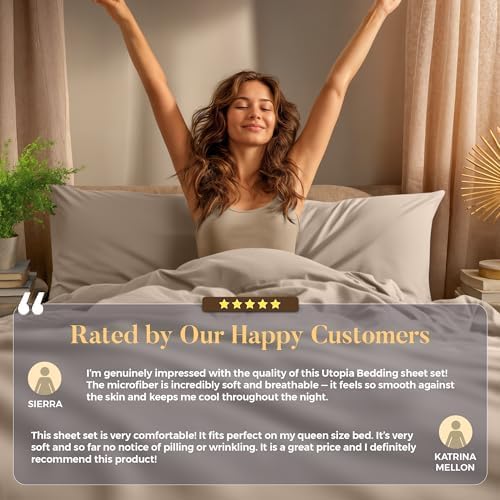 Utopia Bedding Twin XL Sheet Set - Soft & Breathable Microfiber, 3-Piece Bed Sheets (Beige)