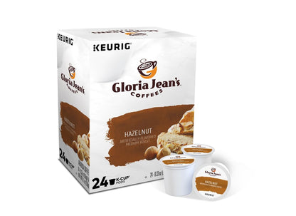 Gloria Jean's Coffees Hazelnut, Single-Serve Keurig K-Cup Pods, Flavored Medium Roast Coffee, 24 Count