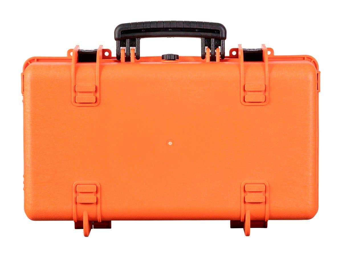 Monoprice Weatherproof Hard Case - 22 x 14 x 8 Inches, With Customizable Foam, Shockproof, IP67, Ultraviolet And Impact Resistant Material, Orange - Pure Outdoor Collection