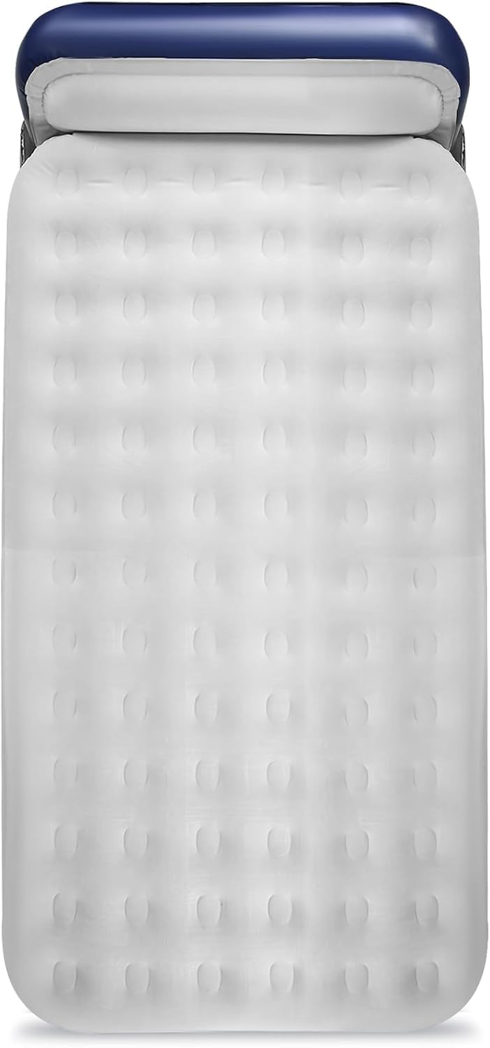 KMZ Twin XL Air Mattress with Built-in Pump, 16” Raised Inflatable Bed for Adults, Portable Blow Up Mattress for Guests, Dorms & Home Use