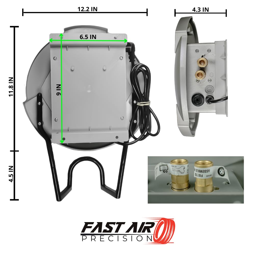 Fast Air Precision Automatic Tire Inflator Wall Mountable Pressure Gauge LCD Display for All Vehicule an Truck Tires Heavy Duty Use, for Dealerships, Garages, Tire Shops and More.