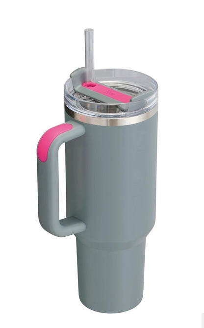 STANLEY Quencher H2.0 FlowState Stainless Steel Vacuum Insulated Tumbler with Lid and Straw for Water, Iced Tea or Coffee (Grey Rock, 40 oz)