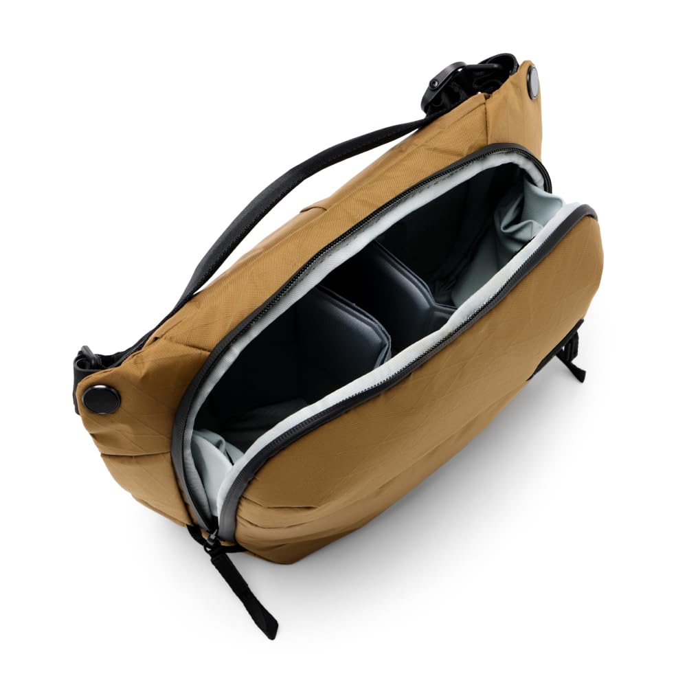 Peak Design Everyday Sling 6L, Coyote, Padded Adjustable Shoulder Strap for Crossbody or Waist Carry, FlexFold Dividers, Ideal for Carrying Cameras or Everyday Essentials, Sling Bag for Men and Women