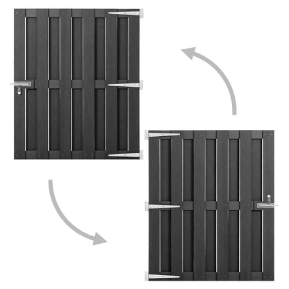 vidaXL Garden Gate, Fence Wall for Outdoor Balcony Patio Backyard, Privacy Screen for Entryway Driveway, Fence Gate Panel Border, WPC Gray