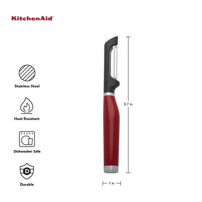 KitchenAid Gourmet Euro Peeler, 8.7-Inch, Red