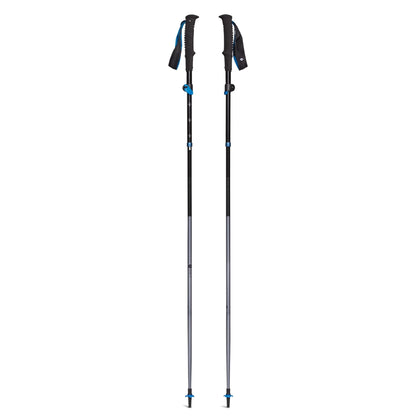 BLACK DIAMOND Distance FLZ Trekking Poles (Pair) | Aluminum Adjustable Z-Pole Design | FlickLock | Lightweight Poles for Hiking & Trail Running | Pewter | 125 cm