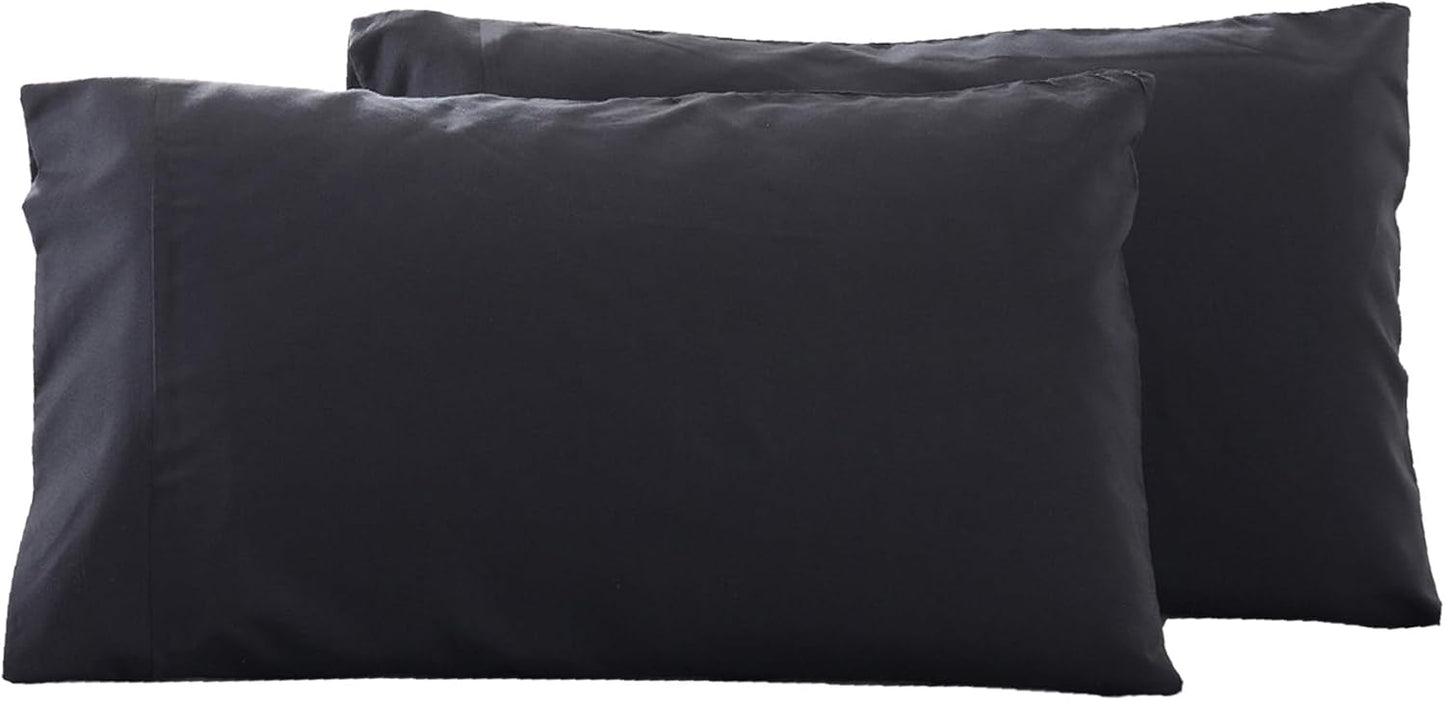 Microfiber Pillowcases by [Brand Name] - Super Soft, Wrinkle & Fade Resistant | 20x30 Inches, Black - 2 Pack