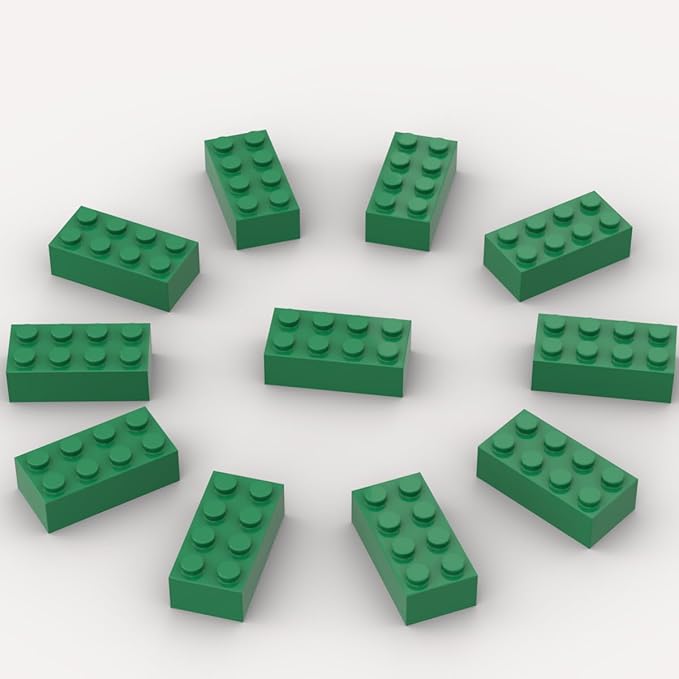 500 Piece Bulk Green Bricks 2x4 Building Bricks Compatible with Lego: Green Bricks