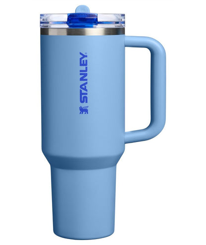 STANLEY Quencher ProTour Flip Straw Tumbler with Leakproof Lid 40 oz | Built-In Straw & Handle | Cupholder Compatible for Travel | Insulated Stainless Steel Cup | BPA-Free | Blue Sky