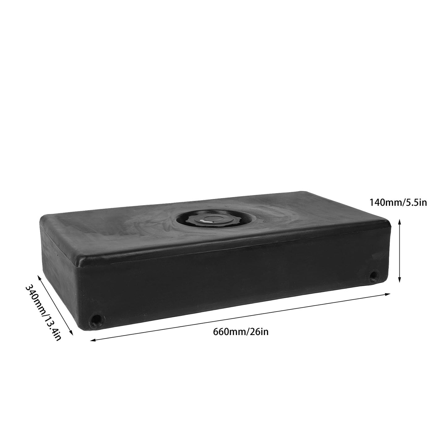 Jauarta 26 X 13.4 X 5.5in RV Water Holding Tank 8 Gallons Leakproof Impact Resistance Black for RVs Trailers Campers Boats