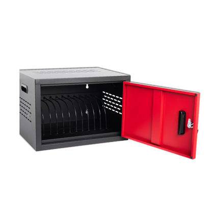 VOOTOLOVER 12 Bay Charging Cabinet for Laptop/Chromebook, Black Locking Charging Station with 12-Outlet Strip, Cable Clips, Grommet Holes & Wall-Mount 18.98" W×12.99" D×14.96" H for Office/Classroom