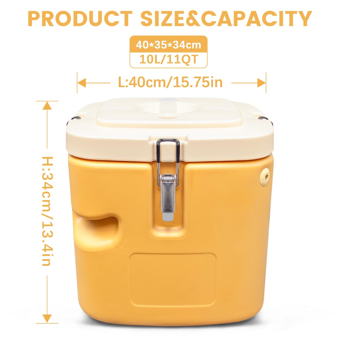 2.5 Gallon Insulated Beverage Cooler,11QT Hot Box for Catering, Soup Container Commercial Food Warmer,Insulated Drink Dispenser with Stainless Steel Interior and Spout/Spigot