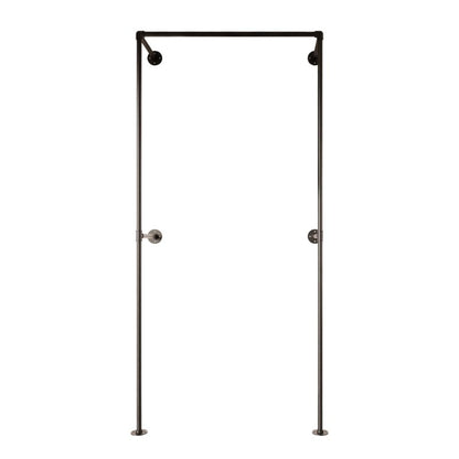 Anynice Black Industrial Pipe Clothing Rack 37.4" W Wall Mounted, Heavy Duty Iron Garment Rack 150 lbs per Rod, Open Closet Organizer for Bedroom Laundry Room Retail Display