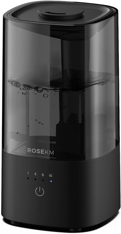 ROSEKM Cool Mist Humidifier - 2.0L Ultrasonic Design for Bedroom & Nursery | Quiet, Filterless, Black