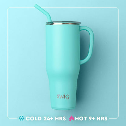 Swig Life 40oz Mega Mug, 40 oz Tumbler with Handle and Straw, Cup Holder Friendly, Dishwasher Safe, Large Stainless Steel Insulated Tumbler, Lightweight Cowgirl Cups, Cowgirl Gifts (Let's Go Girls)