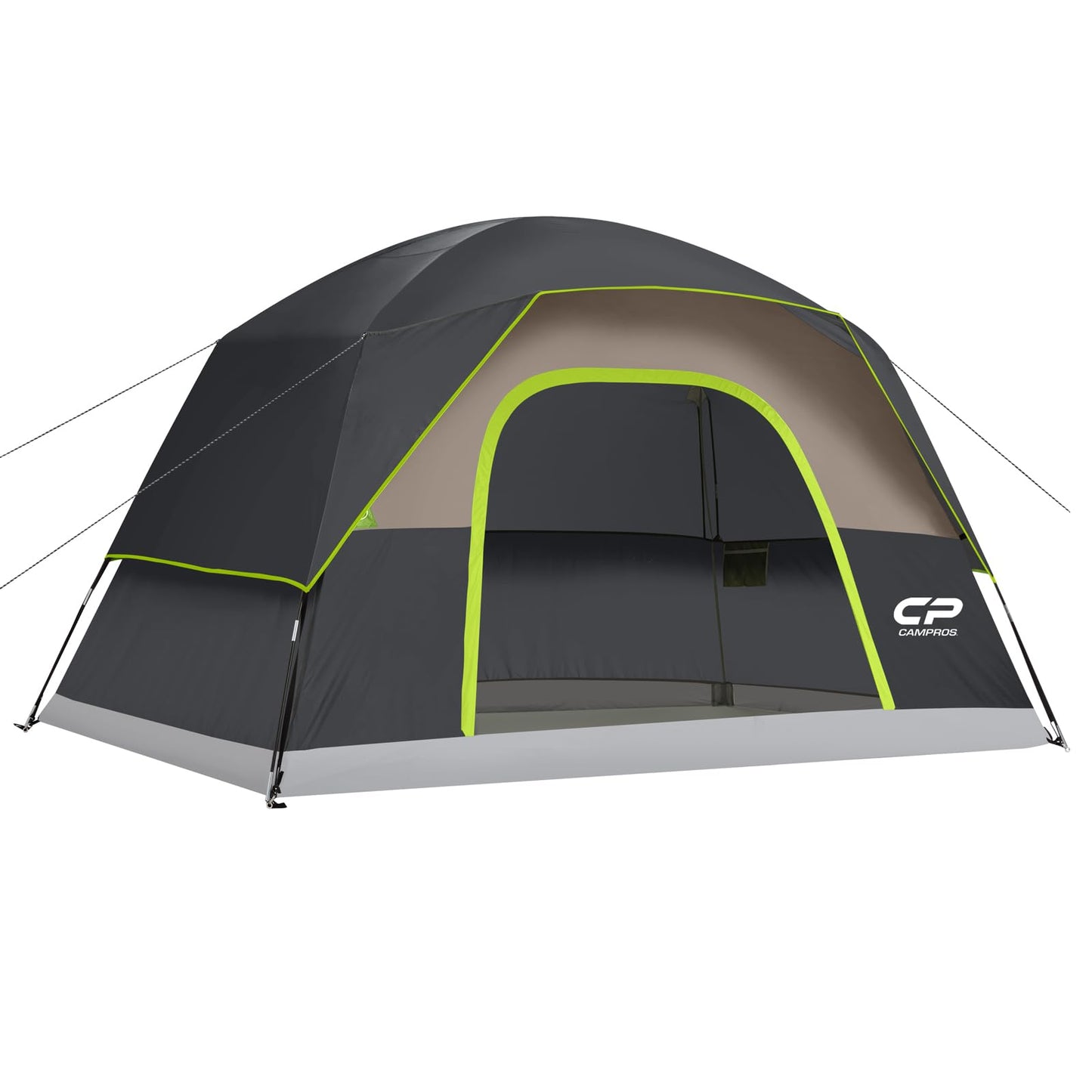 CAMPROS CP Tent 6 Person, Waterproof Windproof Double Layer Family Dome Tent, Easy Setup with Large Mesh Windows & Wide Door for Camping