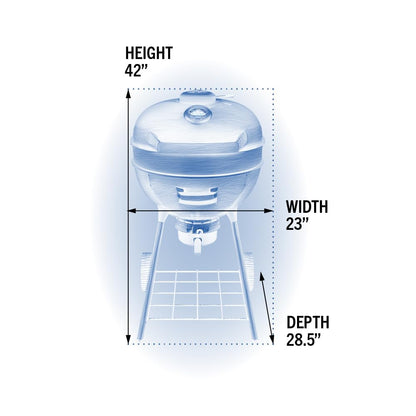 Napoleon PRO22 Professional Charcoal Kettle Grill, Black, Porcelain-Enameled Lid and Bowl, Chrome-Plated Cooking Grid