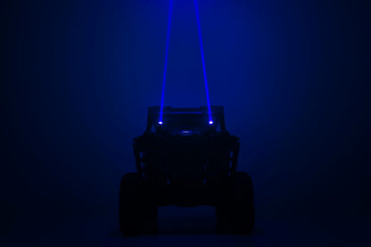 Rough Country Laser Whip Light Kit w/Remote - Multi-Function, Aluminum, 10W, Black, Model 78870