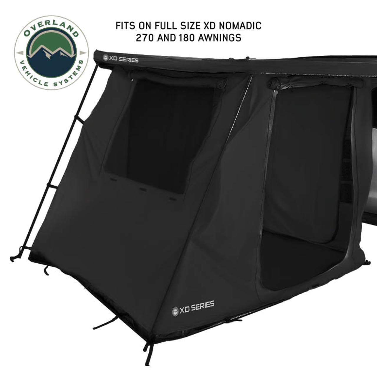 Overland Vehicle Systems - XD Nomadic 270/180 Awning Room Enclosure, Black Body, Black Trim (4 Walls & Floor)