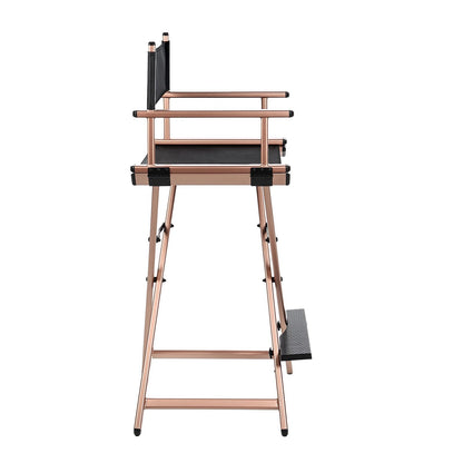 GDGYOFN 30'' Aluminum Tall Directors Chair, Portable Makeup Chair for Makeup Artist, Makeup Chair Teachers Chair Only 10.15LB, Rose Gold