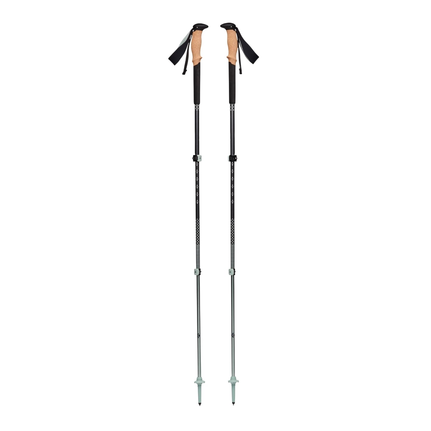 BLACK DIAMOND Pursuit Trekking Poles (Pair) | Natural Cork Grips | FlickLock Adjustable Aluminum Shafts | for Hiking & Backpacking | Charcoal-Foam Green | Medium/Large