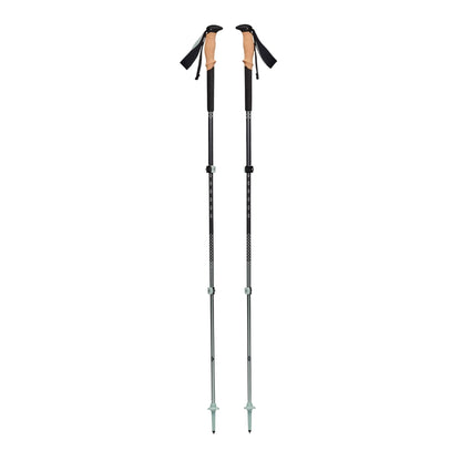 BLACK DIAMOND Pursuit Trekking Poles (Pair) | Natural Cork Grips | FlickLock Adjustable Aluminum Shafts | for Hiking & Backpacking | Charcoal-Foam Green | Medium/Large