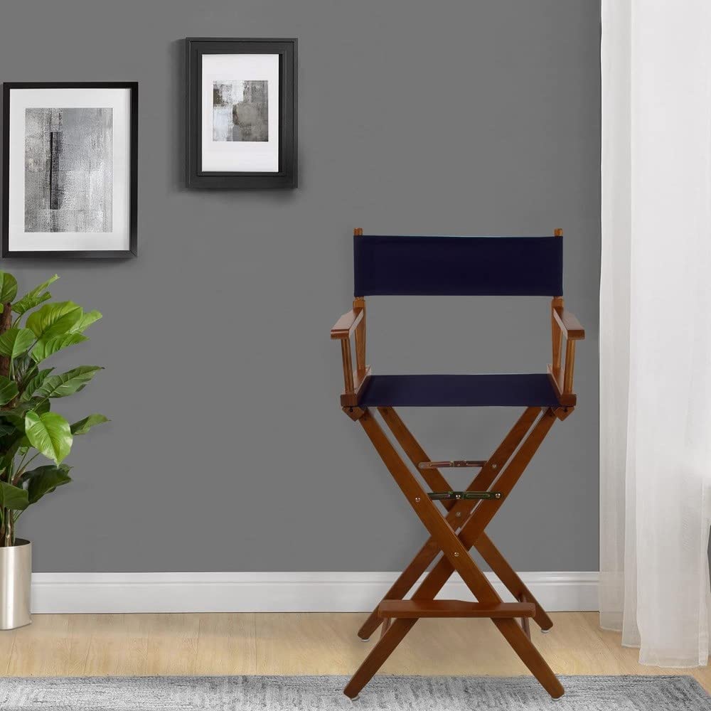 American Trails Extra-Wide Premium 30" Director's Chair Black Frame with Black Canvas, Bar Height