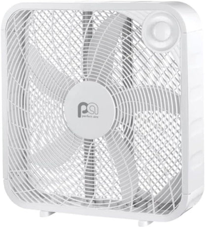 PerfectAire 20-Inch High-Performance 3-Speed Box Fan - Ideal for Home Cooling & Air Circulation