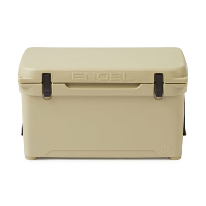 Engel Coolers ENG65 Cooler | 70 Can High Performance Durable Seamless Rotationally Molded Ice Box for Camping, Hunting, and Fishing - Tan