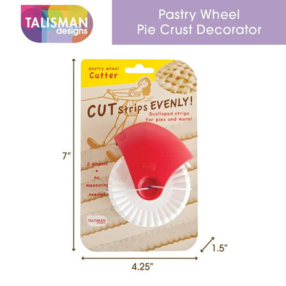Talisman Designs Pie Crust Decorating Tools | Pastry Wheel Cutter | Set of 1